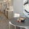 a kitchen with a dining table
