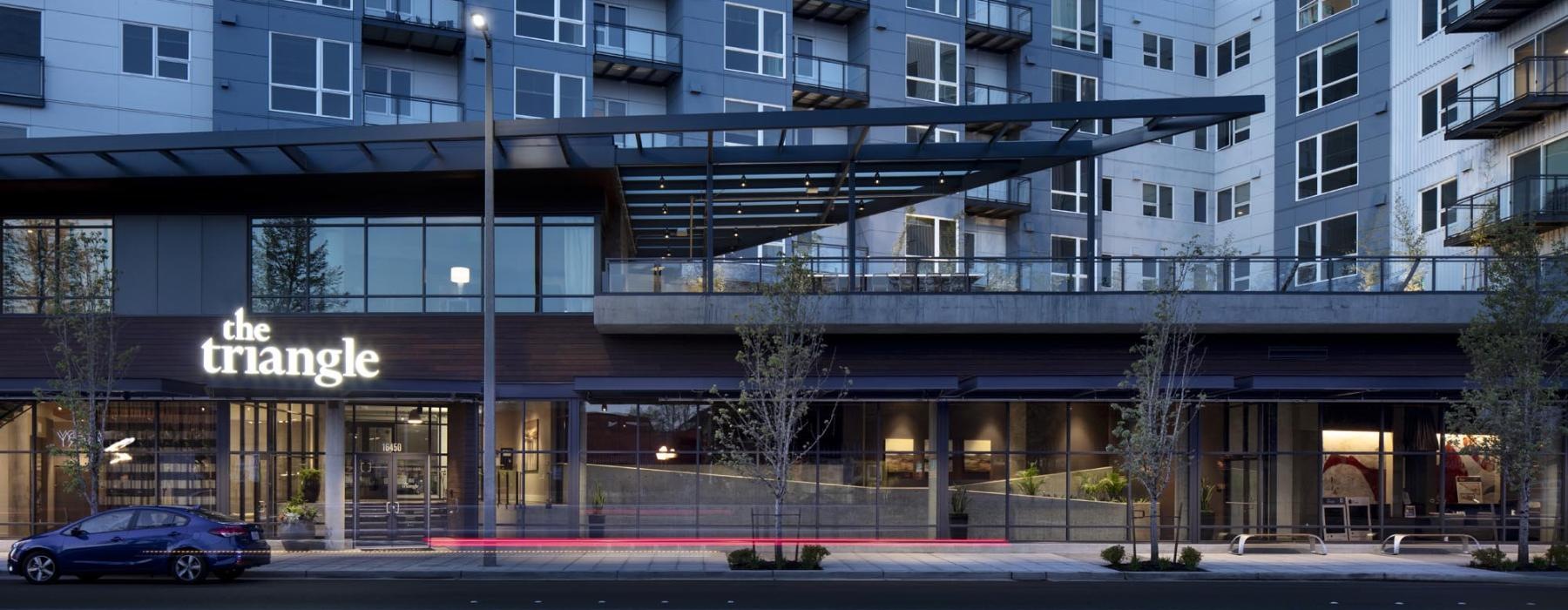 a building with a glass front