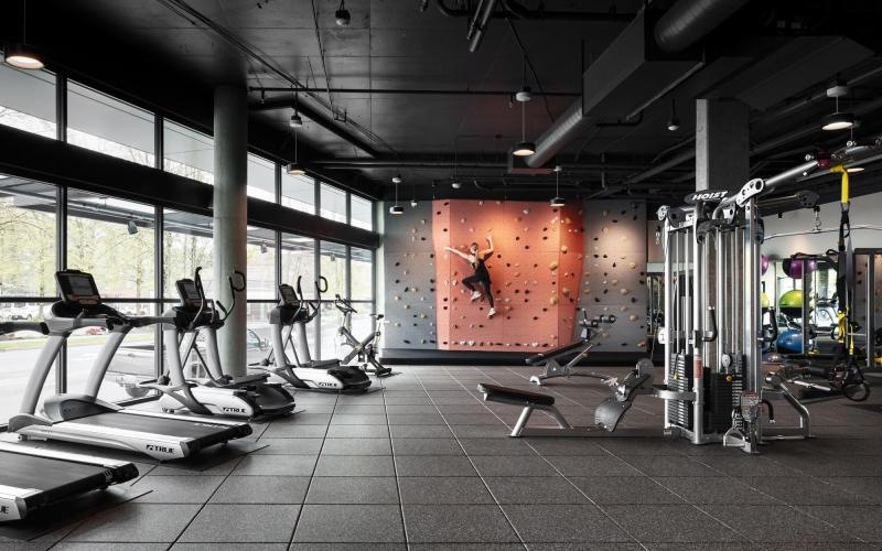 a gym with exercise equipment